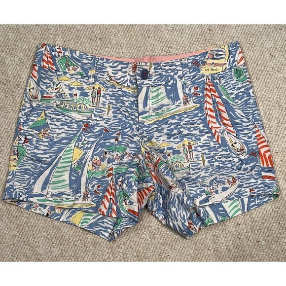 Lilly Pulitzer Callahan Short Size 4 Get Nauti Nautical Preppy Sailboat - Picture 1 of 6
